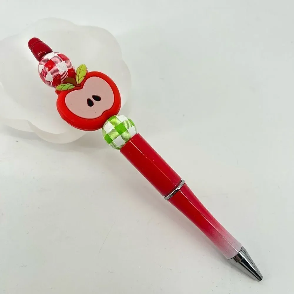Apple teacher fall pen handmade NEW red white green